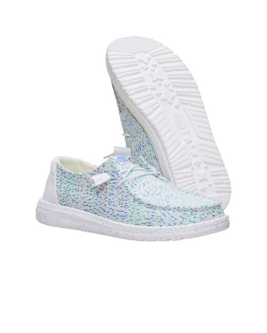 HeyDude Blue Wendy Stretch Speckle Shoes