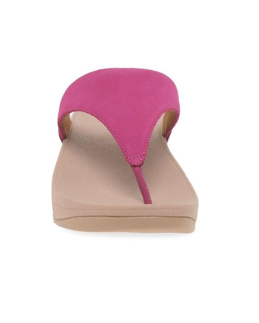 Fitflop Pink Fitflop Lulu Suede Toe Post Sandals