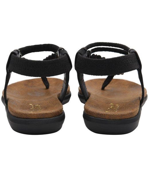 Lotus Black Sol Toe Post Sandals