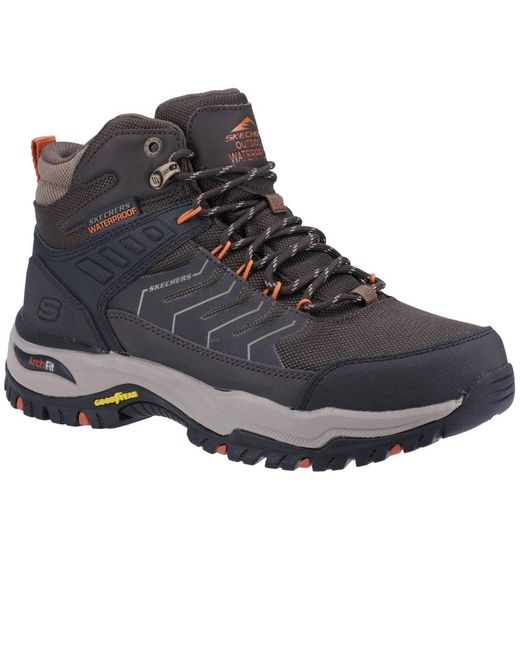 Skechers Blue Arch Fit Dawson Raveno Walking Boots Leather for men