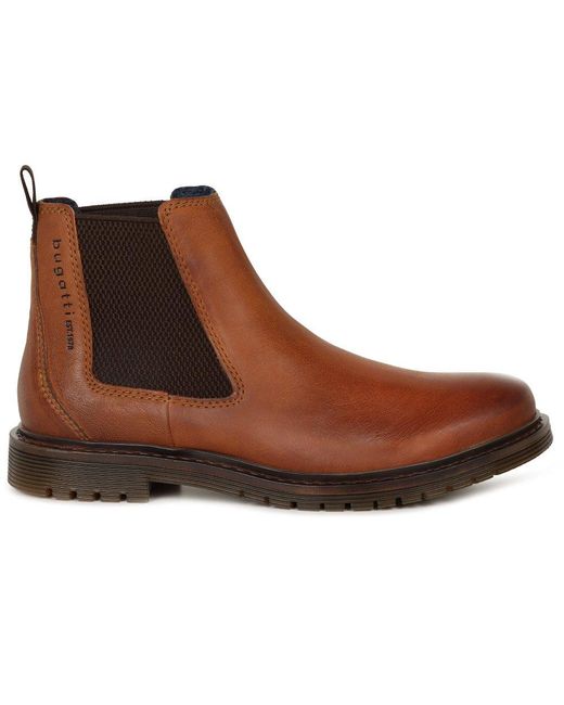 Bugatti Brown Carbon Chelsea Boots for men