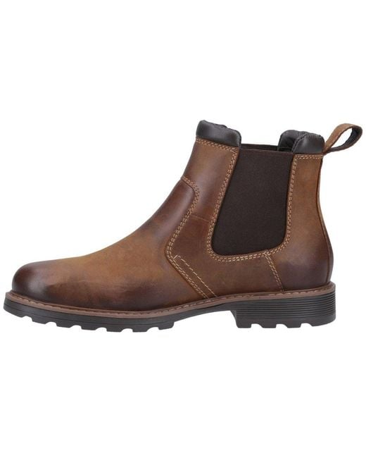 Cotswold Brown Chunky Leather Chelsea Boots for men