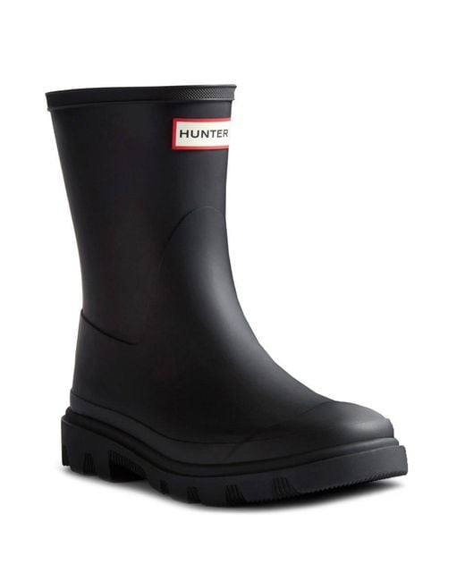 Hunter Black Downpour Short Wellingtons