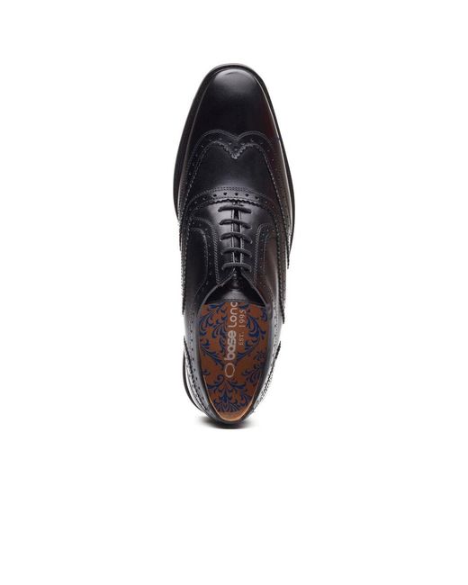 Base London Black Clarence Brogue Shoes for men