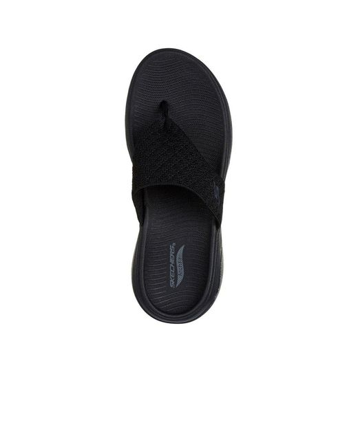 Skechers Blue Go Walk Arch Fit Spellbound Toe Post Sandals