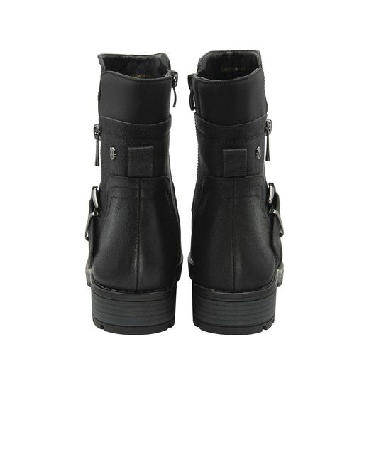 Lotus Black Tulia Wide Fit Calf Boots
