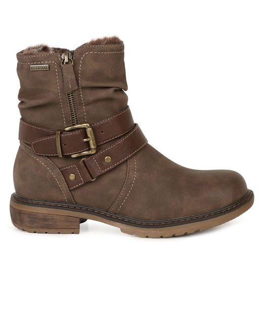 Lunar (GRS) Brown Chime Iii Ankle Boots