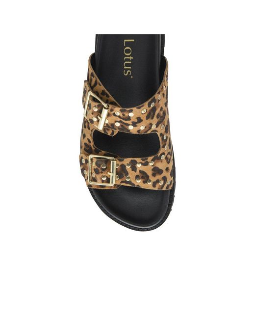 Lotus Black Conti Sandals