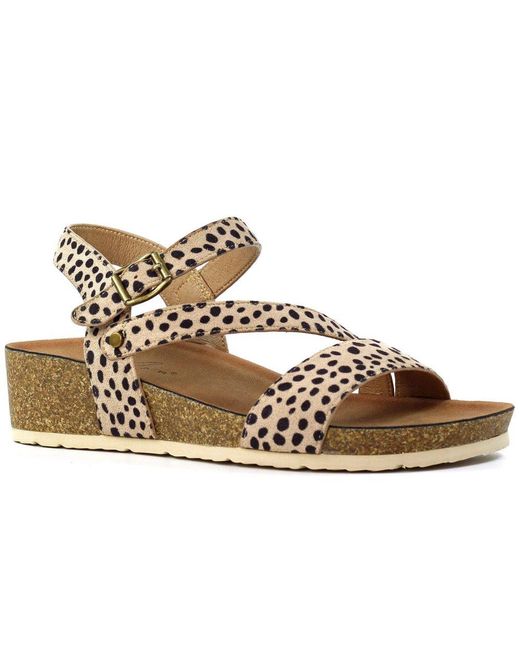 Lunar (GRS) Brown Muster Wedge Sandals