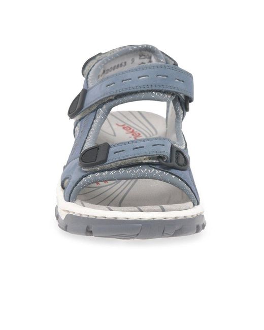 Rieker Blue Liza Riptape Sandals