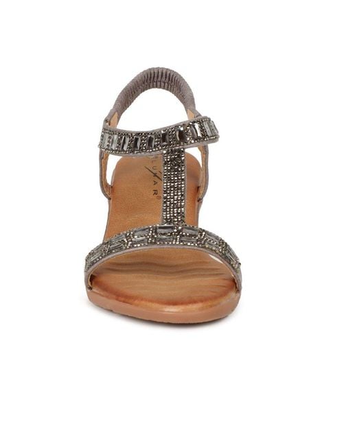 Lunar (GRS) Metallic Macie Wedge Heel Sandals