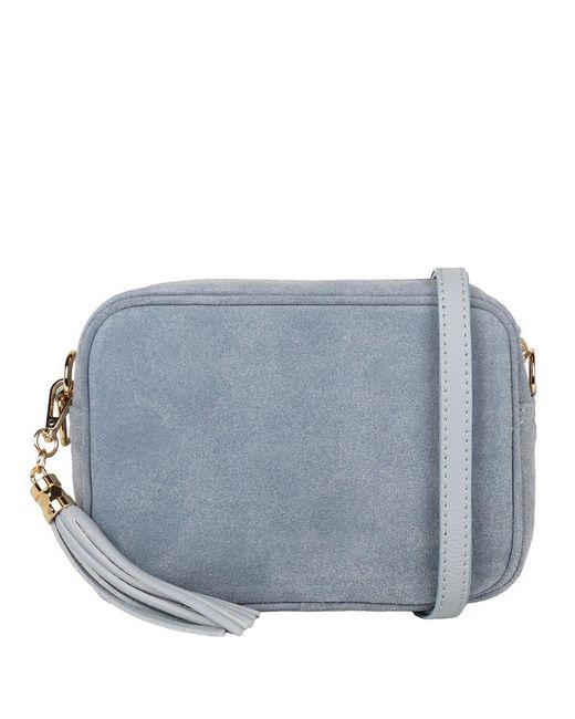 Elie Beaumont Blue Crossbody Suede Messenger Bag