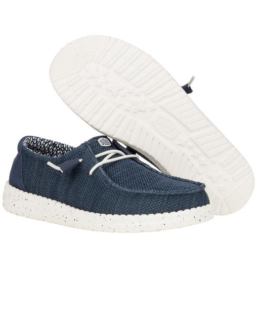 HeyDude Blue Wendy Stretch Sox Slip On Shoes