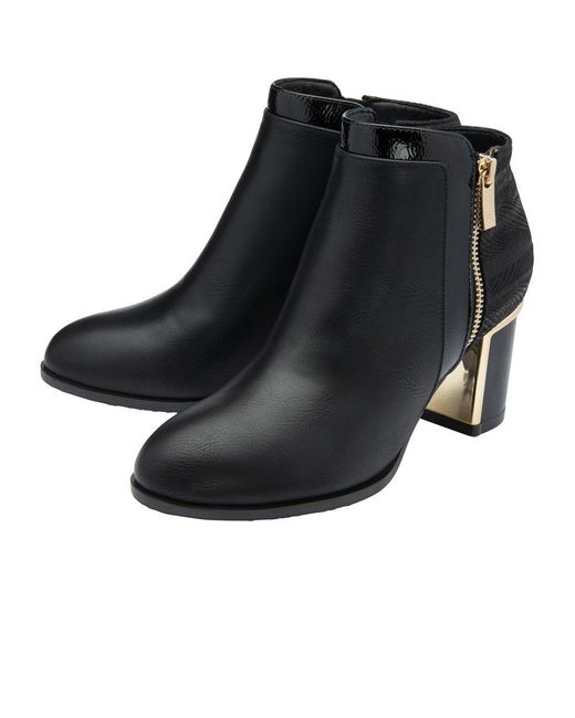 Lotus Black Danielle Ankle Boots