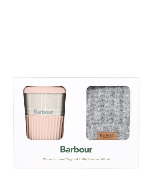 Barbour Brown Travel Mug & Beanie Hat 's Gift Set