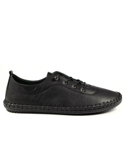 Lunar Black St Ives Plimsoll Trainers