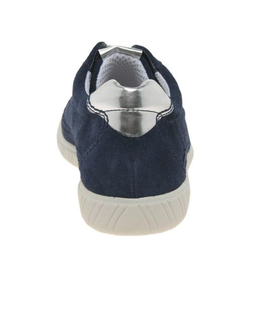 Gabor Leather Amulet Wide Fit Sneakers in Blue - Lyst