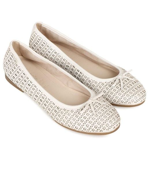 Tamaris White Alena Ballet Pumps