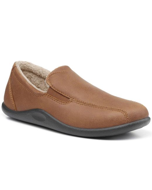 Hotter Brown Relax Warm Lined Slippers for men