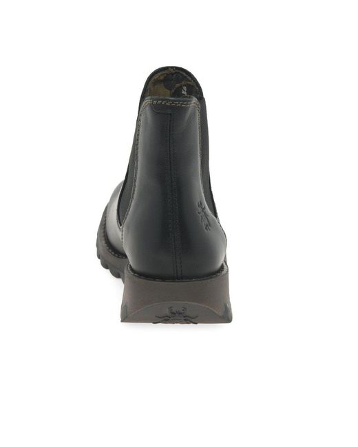 Fly London Black Salv Casual Ankle Boots