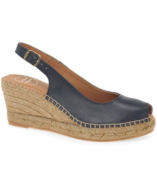 Toni Pons Blue Croacia Wedge Heel Espadrille Sandals