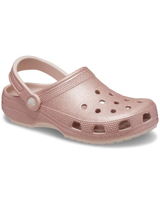 CROCSTM Pink Classic Glitter Sandals Size: 5