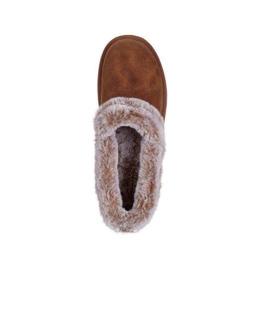 Skechers Brown Cozy Up Polyester Chestnut Slippers