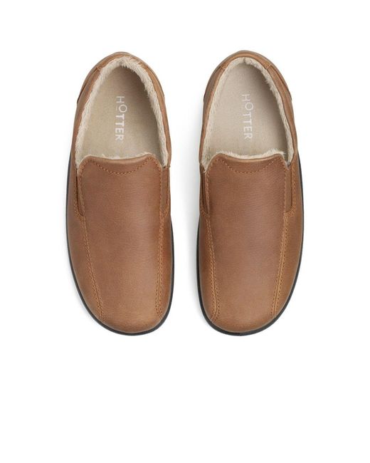 Hotter Brown Relax Warm Lined Slippers for men