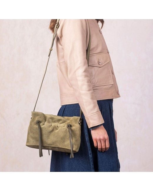 Lakeland Leather Green Santon Crossbody Bag