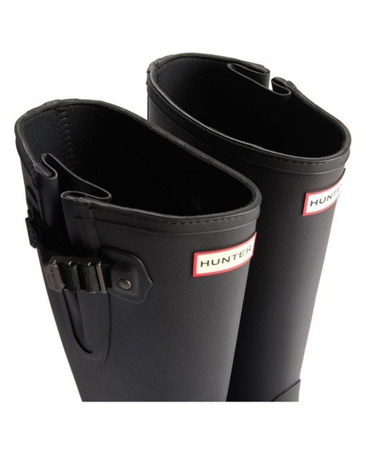 Hunter Black Field Downpour Adjustable Wellingtons for men