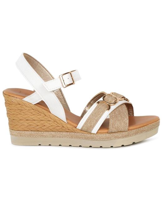 Lotus Metallic Solena Wedge Heel Sandals