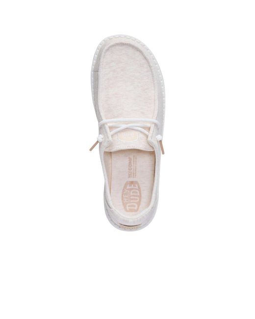 HeyDude White Wendy Stretch Slip On Shoes