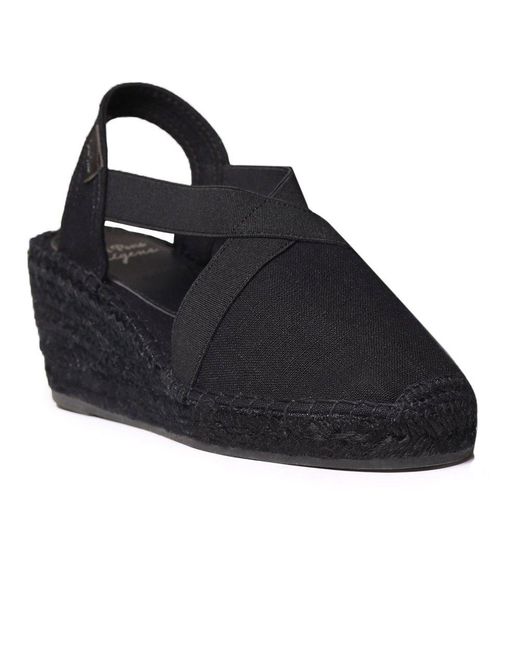 Toni Pons Black Fabi Wedge Heel Espadrille Sandals