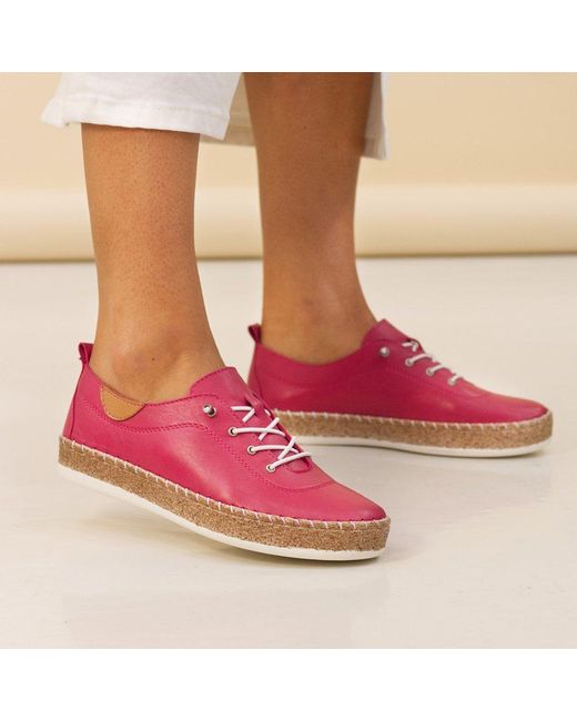 Lunar (GRS) Red Evie Plimsoll Trainers