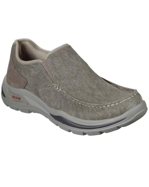 skechers canvas slip on shoes