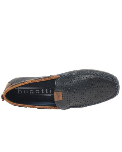 Bugatti Blue Benjy Ii Slip On Boat Shoes for men