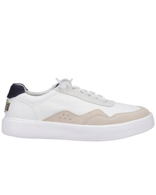 HeyDude White Hudson Canvas Trainers for men