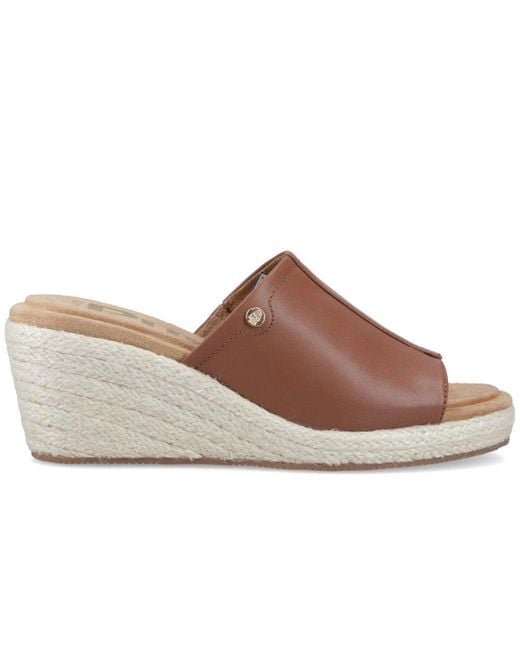 Hush Puppies Brown Willow Rattan Sandals