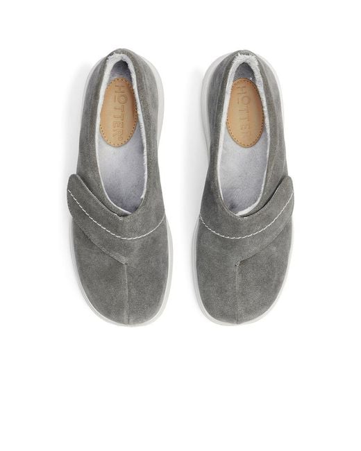 Hotter Gray Wrap Slippers