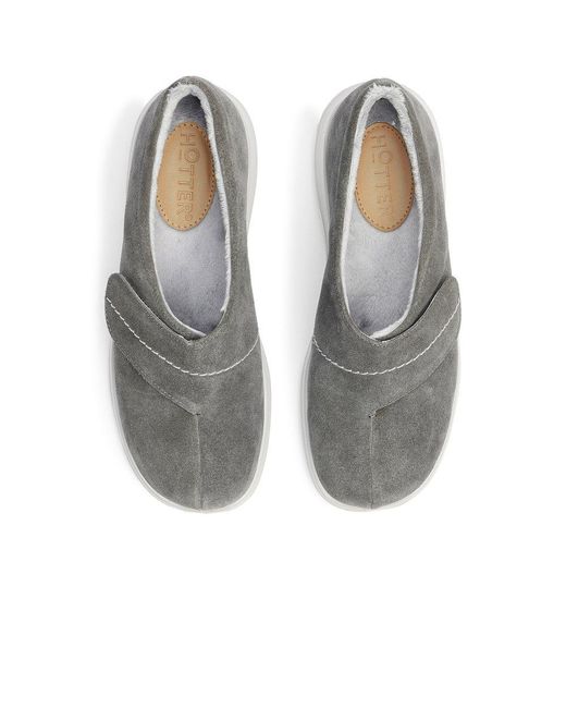 Hotter Gray Wrap Slippers