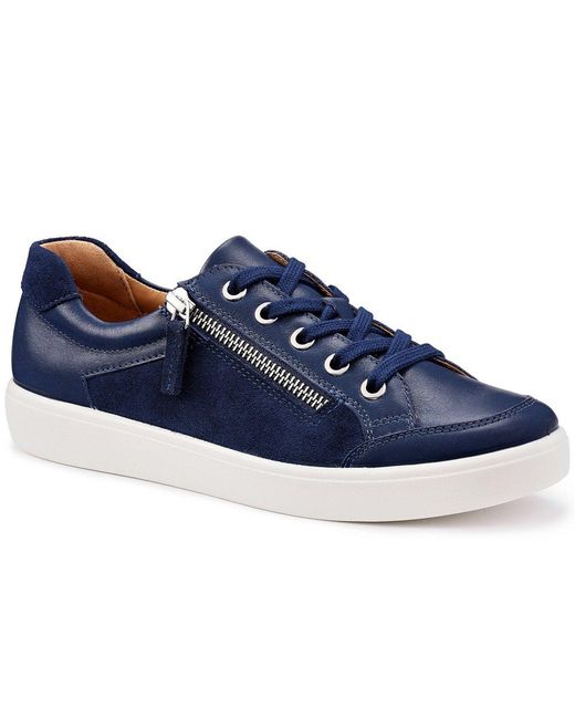 Hotter Blue Chase Ii Extra Wide Fit Trainers Colour: French Leather