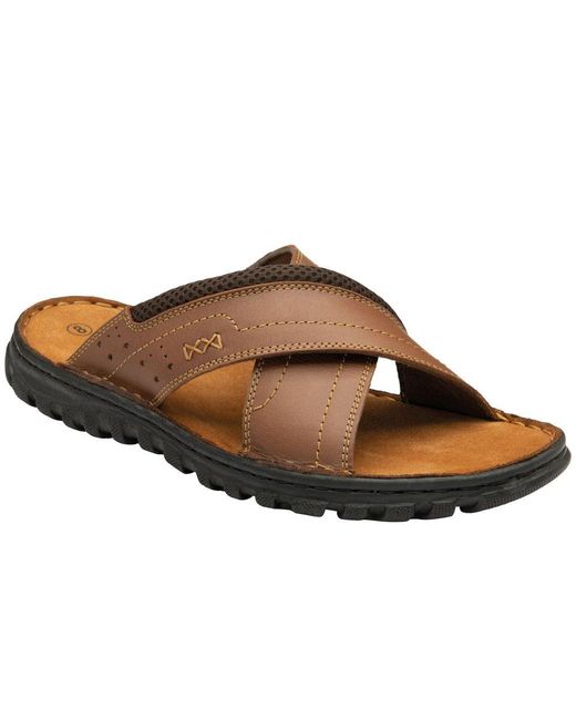 Lotus Leather Mikey Sandals in Tan (Brown) for Men - Lyst