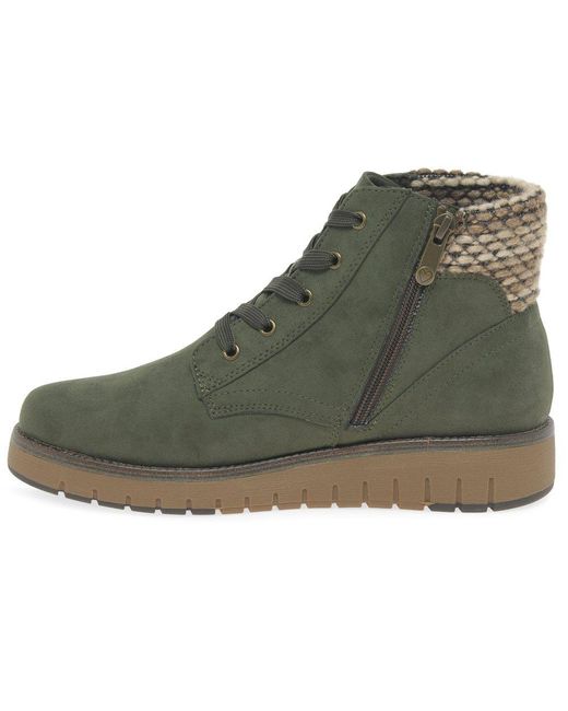 Marco Tozzi Green Dallas Ankle Boots
