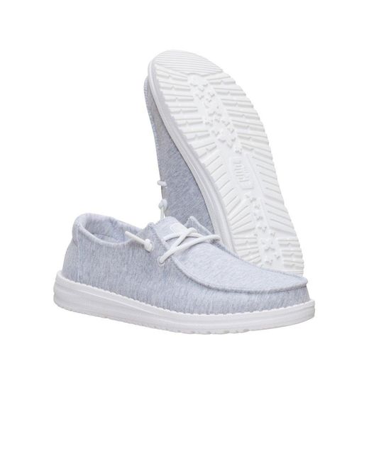 HeyDude Blue Wendy Stretch Slip On Shoes