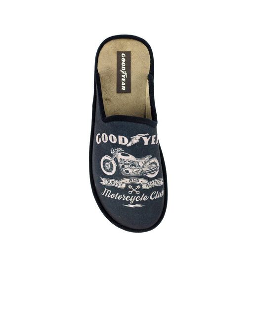 Goodyear Blue Huxley Mule Slippers for men