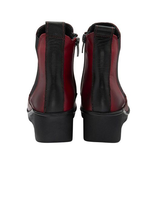 Lotus Red Dresden Ankle Boots
