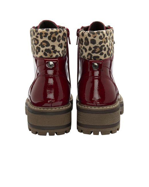 Lotus Red Myleen Ankle Boots