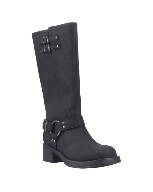 Rocket Dog Black Nash Tall Biker Boots
