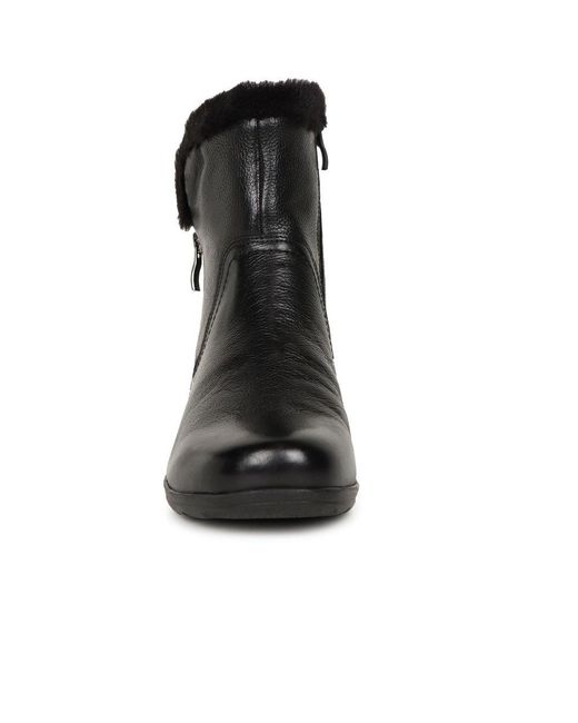 Caprice Black Vivian Ankle Boots