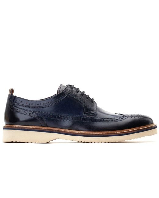 Base London Blue Sully Brogues for men